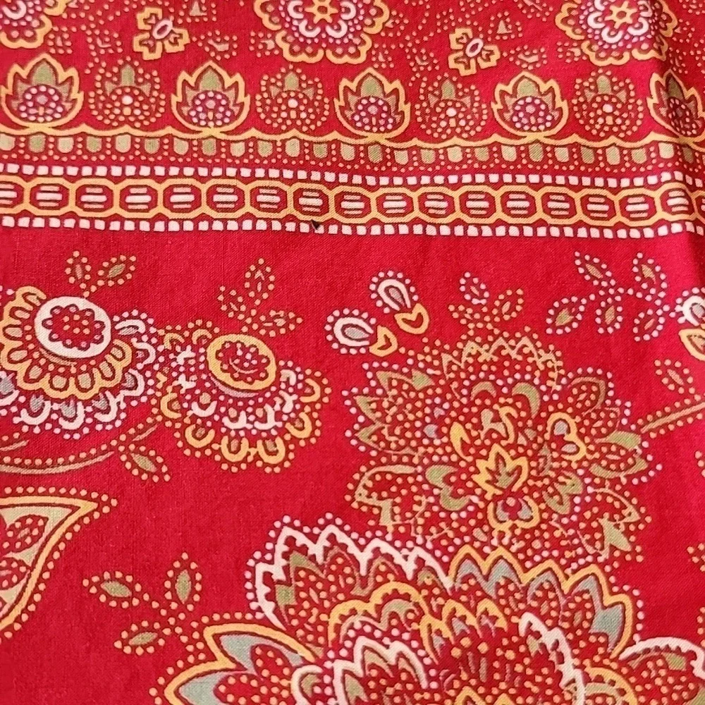 Pottery Barn Organic Cotton Made in Portugal Red Paisley 2 Pillowcases 29